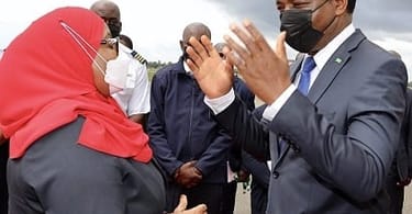 President Samia welcoming President Hichilema image courtesy of A.Tairo